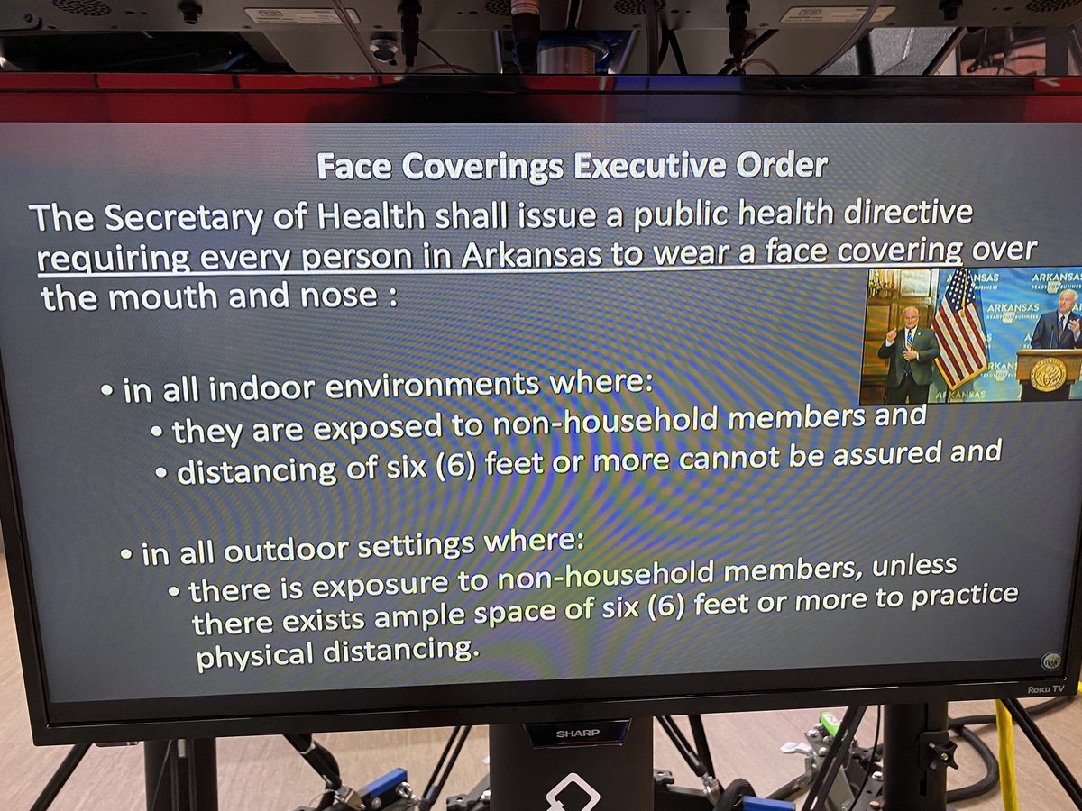 dawnerscott's tweet photo. If you’re caught not wearing a mask, it is a misdemeanor in #Arkansas and you could face a fine ranging from $100-$500. More guidance here ⤵️ https://t.co/cKV1PDoa1J