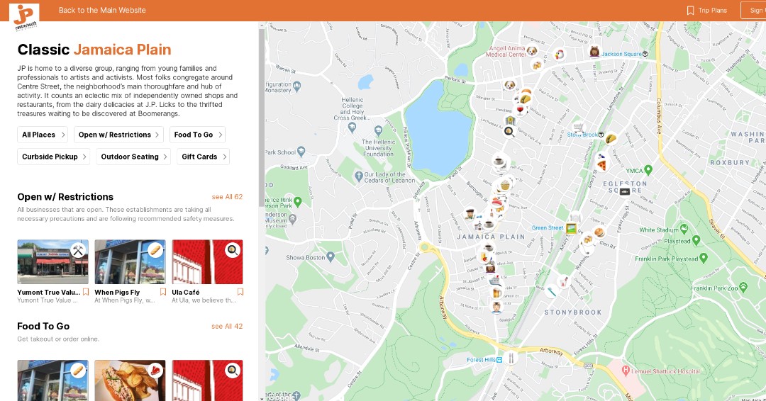 JP_CentreSouth's tweet photo. Boston is #reopening with Step 1 of Phase 3. You can find out how to #supportlocalsafely in #jamaicaplain by going to https://t.co/EbhCjLZ7zP or looking for the ORANGE lanterns because #orangemeansopen! #supportJP #shoplocal #shopsmall @BrightrTravel https://t.co/GaFS4LIJXf