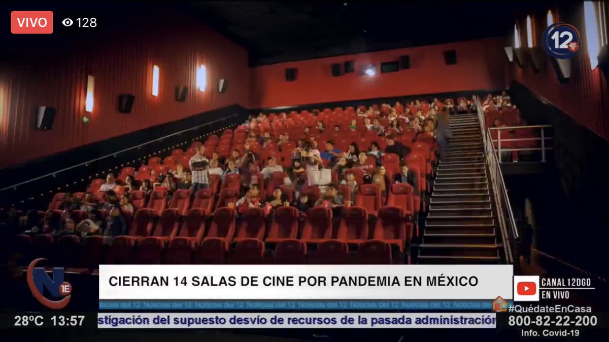 heber_noti121ed's tweet photo. En #Dirango, como en todo el país, habrá cierre de algunas salas de cine. 

#Noti12 https://t.co/N29qi9w829