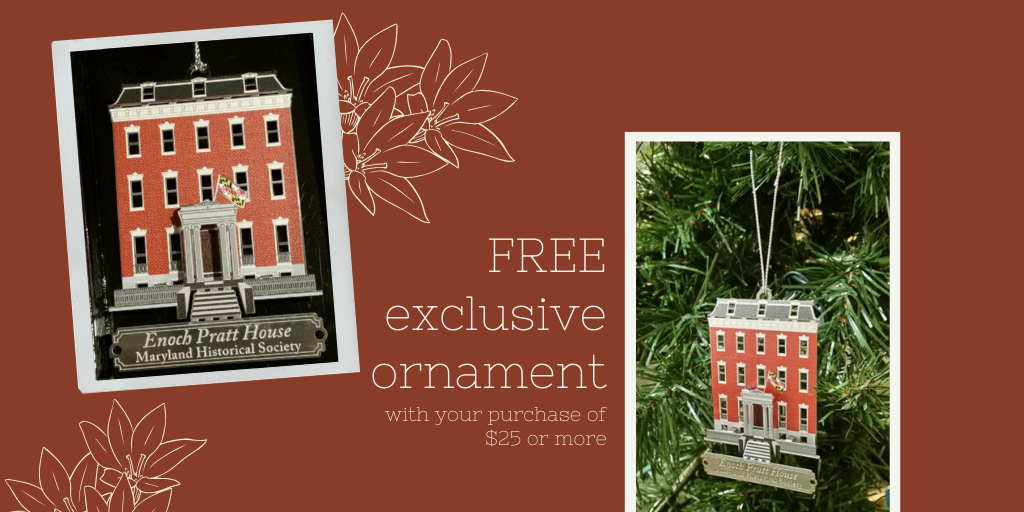 MDHistory's tweet photo. Our museum store is having a massive online sale happening NOW! Have you checked it out yet? Free Pratt House ornament when you spend $25 or more, while supplies last! Visit https://t.co/PZcjhTtoo6.

#shopmuseumstore #museumstore #shoplocal #shopMDhistory https://t.co/XQGMjONbjo