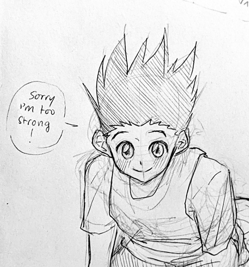 Me: I'm not gonna draw today

My brain: but what if it's gon in volleyball practise gear? ?

#hxh 
