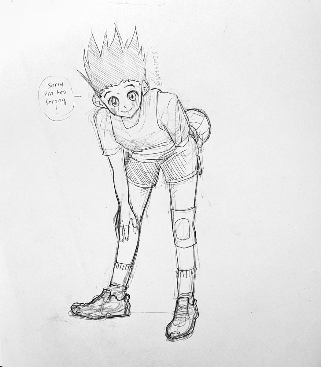 Me: I'm not gonna draw today

My brain: but what if it's gon in volleyball practise gear? ?

#hxh 