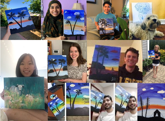 CDKGlobal's tweet photo. Our #internship program may look different this year due to COVID-19, but we’re still finding engaging ways for interns to connect with each other while working remotely! Last week, our interns got in touch with their creative sides during a virtual painting party! #lifeatCDK https://t.co/sIFU9fzJHR