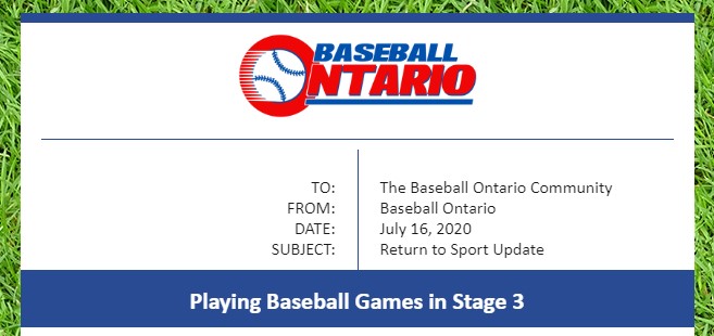 BaseballOntario's tweet photo. Important Update: Stage 3 Centres Return to Baseball!
https://t.co/0aI5lJLSUy https://t.co/2VwBsXt82E
