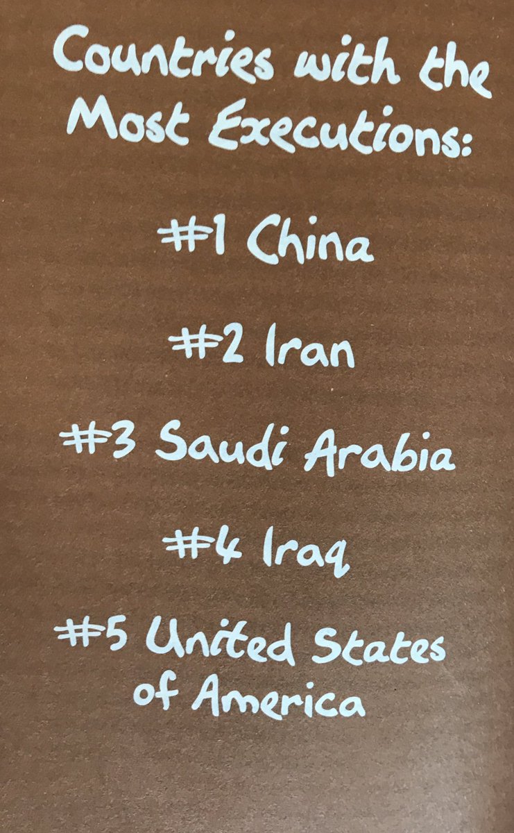 ShaneClaiborne's tweet photo. As the US resumes federal executions after 17 years without one... let us remember that most of the world has done away with capital punishment. This is the company that we keep when it comes to government-sanctioned executions: China, Iran, Saudi Arabia, & Iraq.
#ExecutingGrace https://t.co/iZQO3k0NTh
