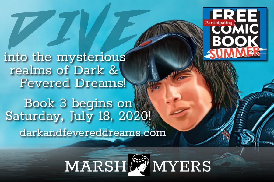 marshmyers's tweet photo. I recently relaunched my #YA sister-site https://t.co/0TuPcqpgSi with new, all free content. In honor of #FREECOMICBOOKSUMMER, Book 3 of the series will begin on Sat, July 18. #DAFD #darkandfevered https://t.co/3aeEt9trFx