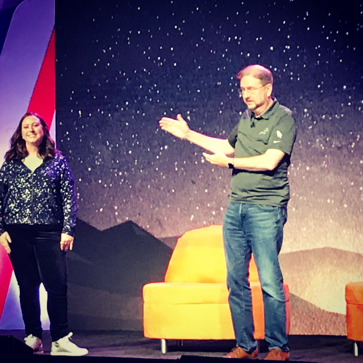 sarahmceneaney's tweet photo. #tbt to 2 years ago when we fired up the rockets for the first ever Liftoff. It’s been an amazing orbit since, with so much fun onstage and off. So thankful to be part of it all with so many talented #teamPwC stars—and excited for the many galaxies still to visit! 🚀 #PwCIsGo https://t.co/h4eWWMHZNk