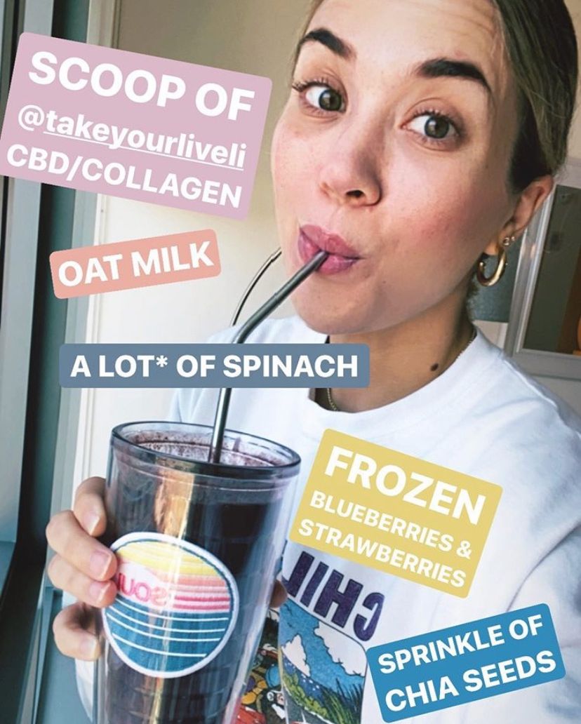 takeyourliveli's tweet photo. How do you mix your favorite elixirs? We're obsessed with this simple but tasty collagen CBD smoothie from @joselyngriffindc 🤩 https://t.co/1gjc2EeKzl