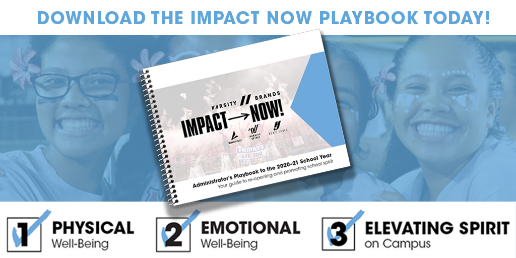 We’re committed to supporting administrators facing the tough task of back-to-school planning. Our new IMPACT→Now Playbook aims to provide resources that elevate:
✅ Physical Well-Being
✅ Emotional Well-Being
✅ School Spirit 
Download yours!➡️ bit.ly/3fzbgij