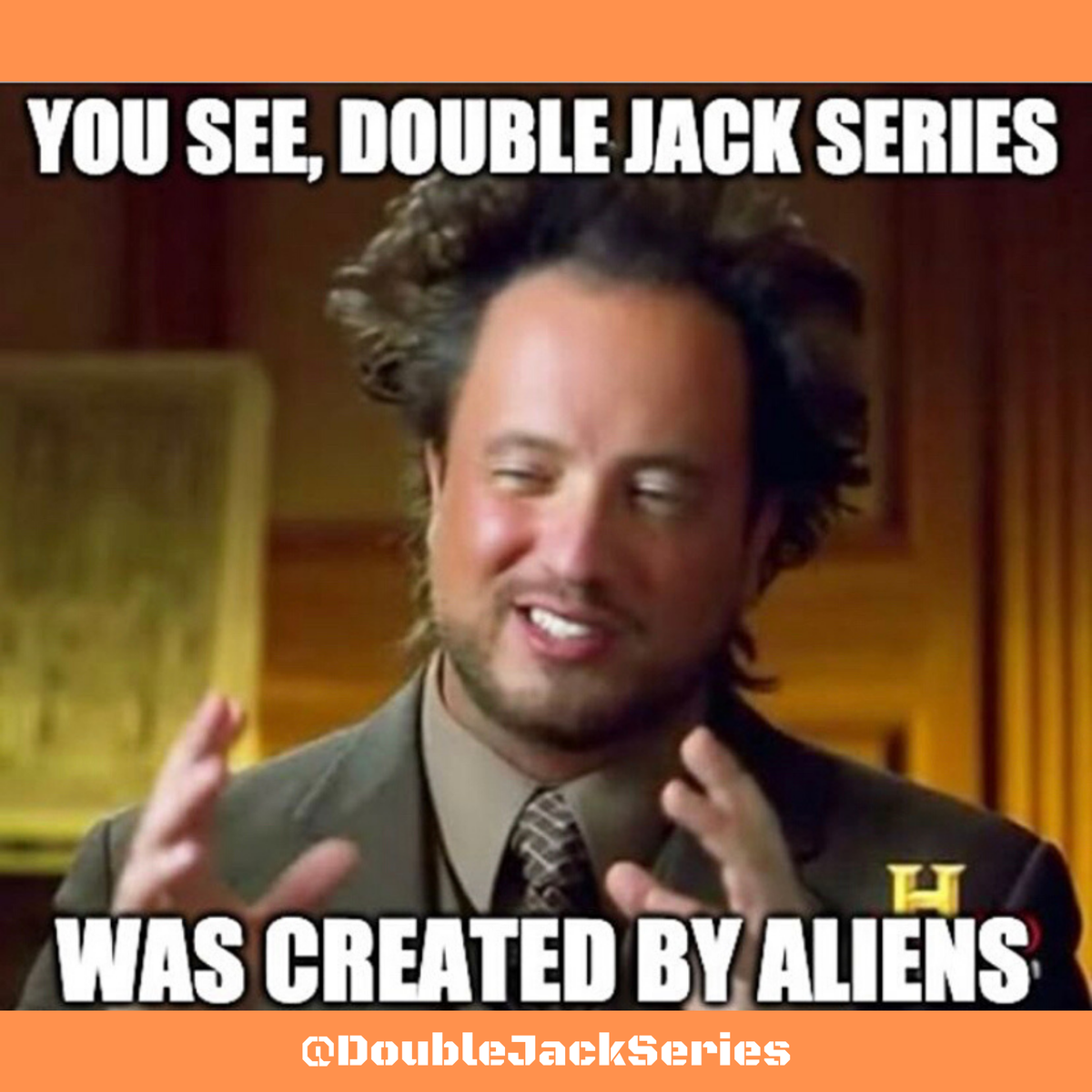 DblJkSeries's tweet photo. Have you ever wondered why Double Jack Series is so good? 🧐 Well, some people claim to have the answer 👽👾  #conspiracytheory #shortcomedyseries #comedyseries https://t.co/2VBT2x4QIY