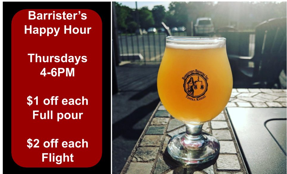 BarristersBrew's tweet photo. Who’s thirsty?  Join us tonight 4-6pm for our new weekly special! https://t.co/W3WMy6SVg1