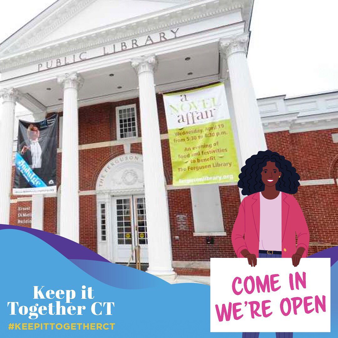 togetherCT's tweet photo. Connecticut, your libraries are opening up! Check you local libraries for limited hours and days. Curbside pickup and drop off is available in many locations. 
.
For this and other inspirational stories, visit our website at https://t.co/E3lsHcY2nt. https://t.co/yARsRYMKAz