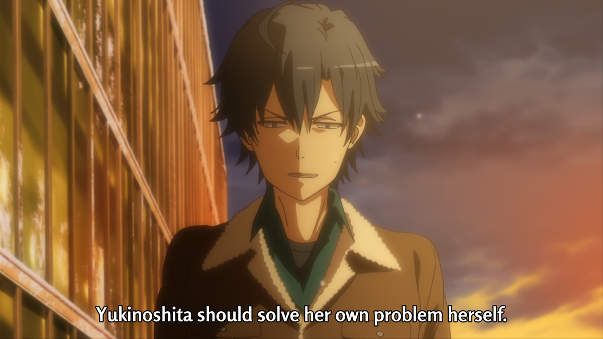 What's important to consider from this point on when trying to decipher Yui's intentions, is the fact that she knew, or at least believed that Hachiman would intervene. She knew beforehand that he wouldn't let Yui go through with this. So why did she try to do it anyways?