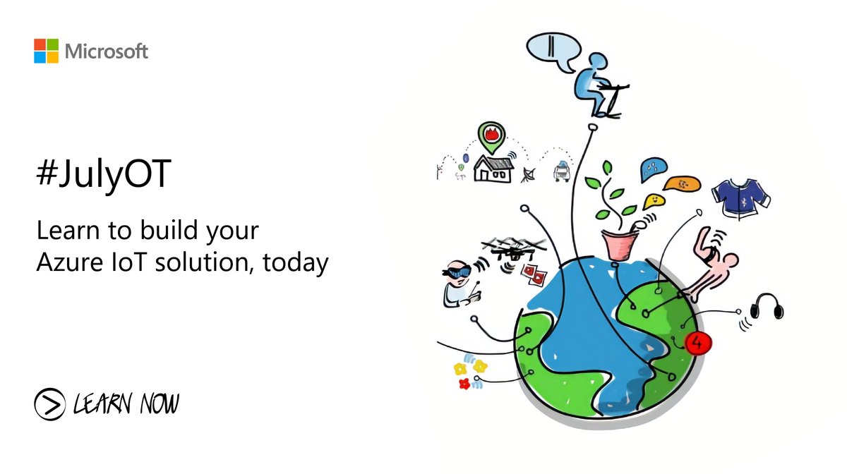MSIoTDevs's tweet image. Now that we are a couple of weeks into #JulyOT, we want to share with you a collection of content showing you how to build solutions with Azure IoT services, yourself. See what we have for you! msft.it/6017TmCnR #MSIoT #IoTDev
