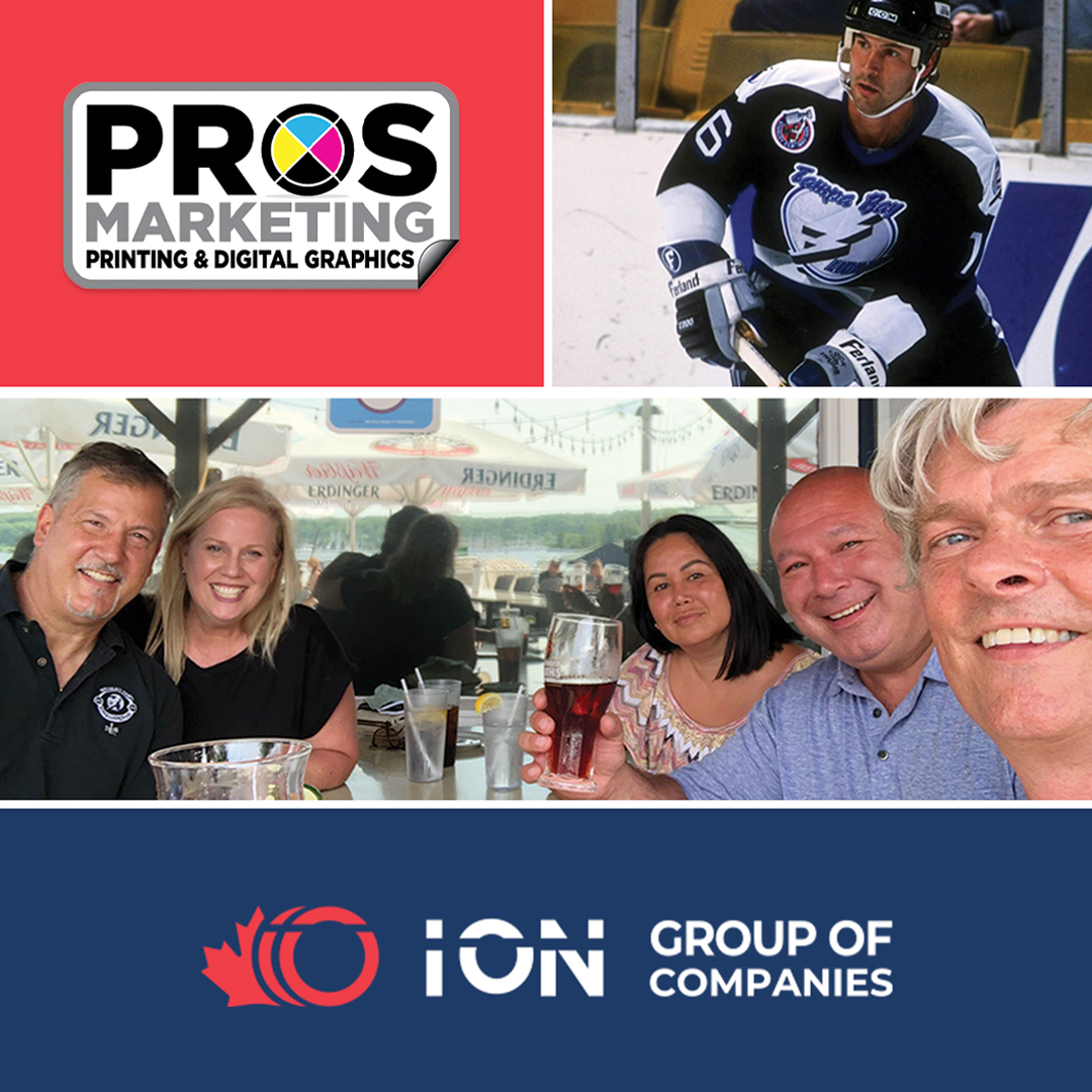 element6io's tweet photo. We have a new member of the ION Group! Welcome, PROS Marketing - an established leader in  printing &amp; marketing, serving the #MidlandOntario area for over 20 years - run by #NHL Hall of Famer Chris Kontos &amp; his star team! 

#breakingnews  #Element6 #IOPrint #PROSMarketing https://t.co/SHVJHSCI12