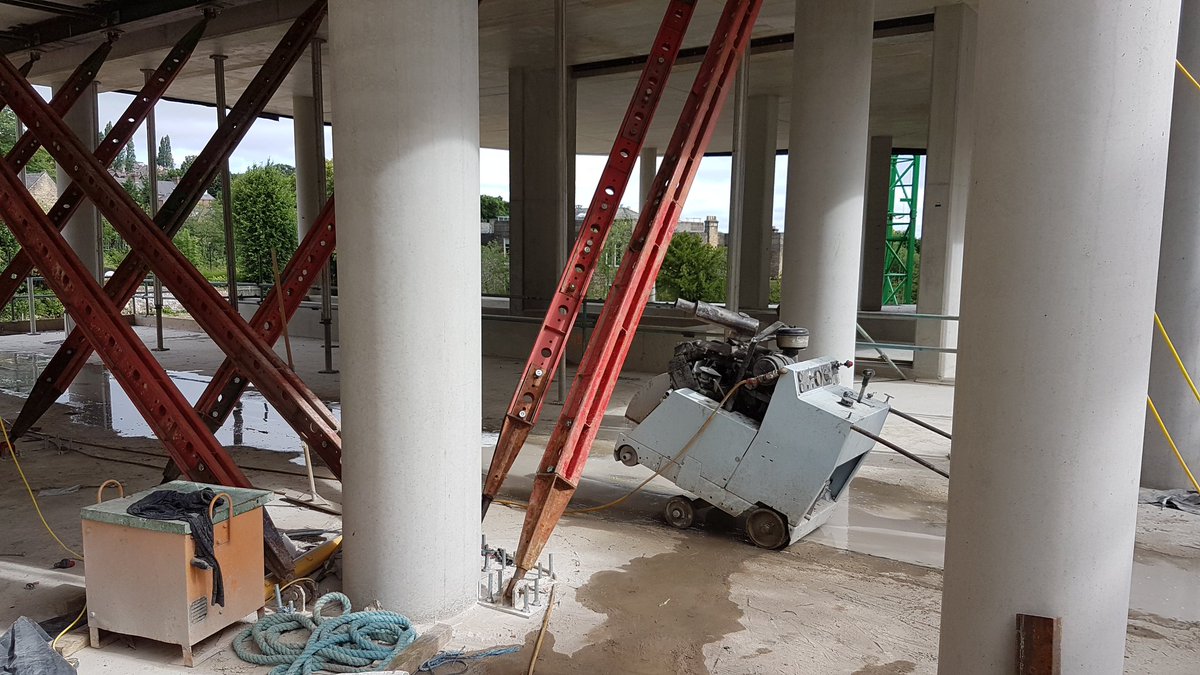 PeakEngineers's tweet photo. This morning we went to inspect some #temporaryworks to stabilse a building before a concrete slab was cut. https://t.co/JvVFXoLdTI