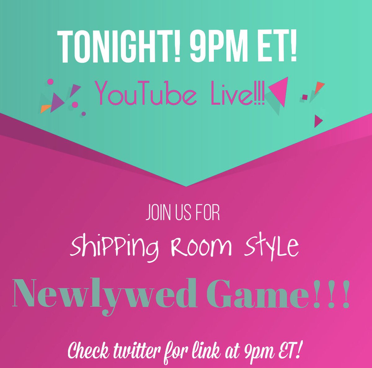 ShippingRoomPod's tweet photo. Tonight’s the night!!! Join as Tamar and Christine celebrate their 5 year anniversary with a Shipping Room -style version of The Newlywed Game!! How well do we really know each other?! Find out tonight! Link will be posted here at 9pm ET tonight, July 16th!!! See you then!! https://t.co/C52pOvQh9x