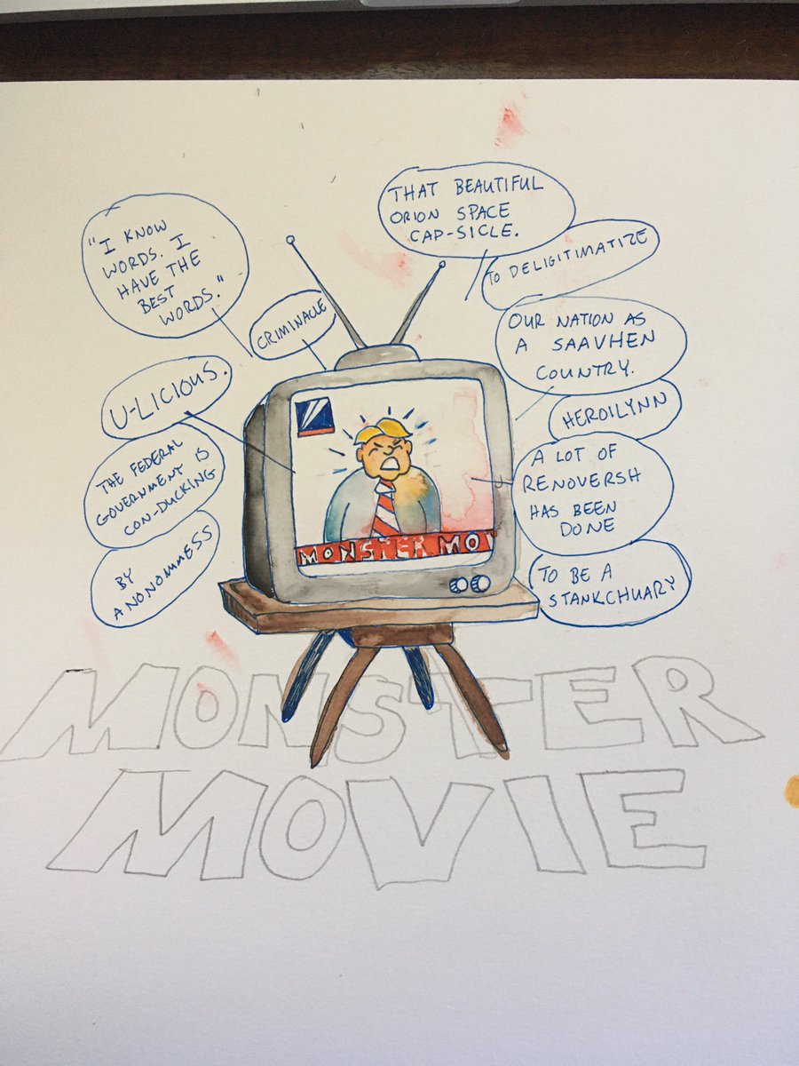 AaronGronstal's tweet photo. @GoshComics Prompt 2: Monster Movie #GoshBFDD https://t.co/EbB3F82Fwo