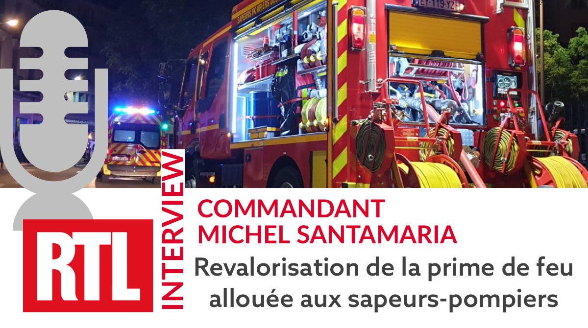 GregoryAllione's tweet photo. 🎙Interview dès demain matin 6h sur @RTLFrance, du Commandant Michel SANTAMARIA sur la revalorisation de la prime de feu allouée aux sapeurs-#pompiers professionnels et signée par @GDarmanin . 
#RTL https://t.co/FtmJ7N6z7c