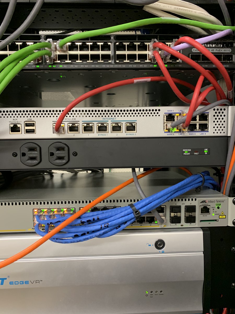 JacksonTechCo's tweet photo. We performed a loopback testing and ran a new cable for the demarc extension. Ran a ping and speed test for the network connectivity. Labeled all cables/circuits accordingly.

#loopbacktest #cablingjob #circuitextension #demarc #networksystem #internet #connectivity #ITServices https://t.co/XeM7y3J8E5
