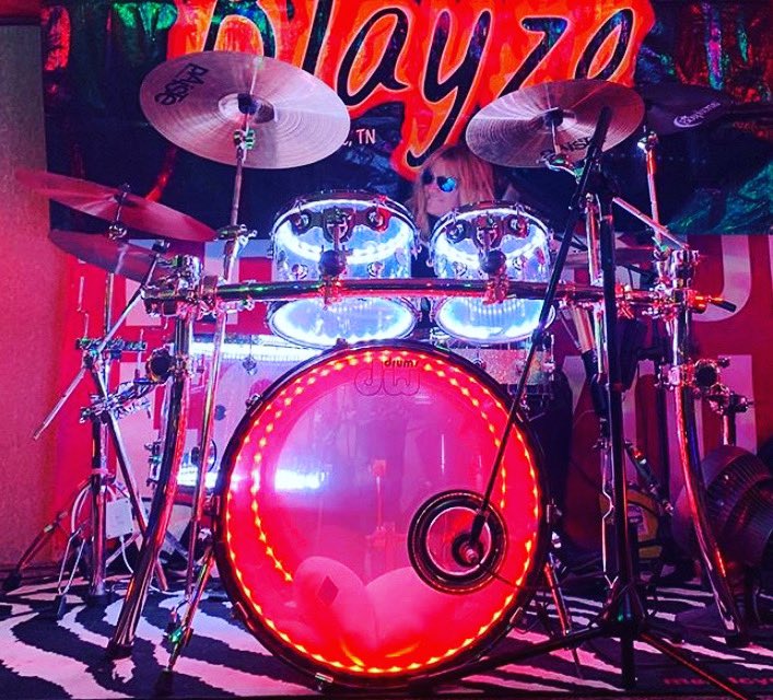 Cool snap of our gal @dflooddrums rocking with Blayze back in February 🤘
