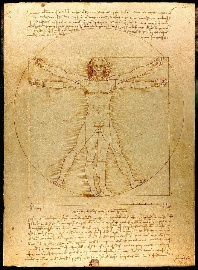 Lingvistiko's tweet photo. Leonardo da Vinci skribis malantaŭen en siaj personaj notoj. Ĉi tio nomiĝas inversskribo kaj videblas en la teksto ĉirkaŭanta lia fama Vitruvia homo. Neniu scias sendube la kialon kial li faris ĉi tion. #Esperanto #DaVinci https://t.co/GmTfEnlSne