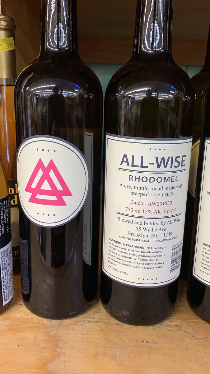 All-wise Rhodomel dry tannic mead with steeped rose 🥀 petals is now in stock at d&amp;q <a href="/allwisemeadery/">All-Wise Meadery</a>