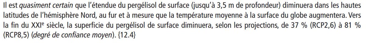 *L’impacts des différentes boucles de rétroactions sur le climatPour le permafrost, son dégel va provoquer la décomposition d’une partie de la matière organique riche en carbone qu’il contient. Cela augmentera son relâchement dans l’atmosphère (CH4 ou CO2).Source : GIEC, AR5