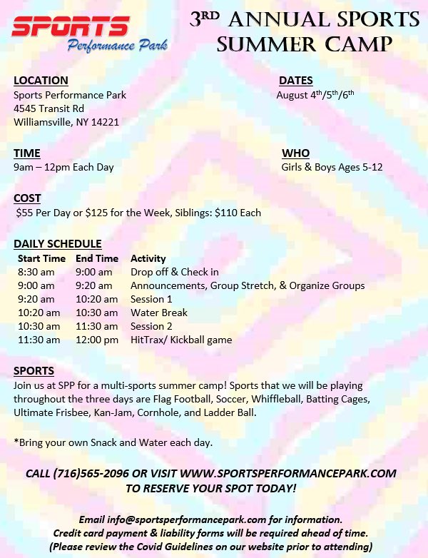 SPP has 2 big camps coming up within the next few weeks. Sign up today!

Details below

Call or Dm us for more info 😎