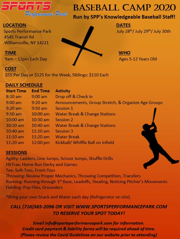 SPP_Buffalo's tweet photo. SPP has 2 big camps coming up within the next few weeks. Sign up today!

Details below

Call or Dm us for more info 😎 https://t.co/kdfLe8zwUW