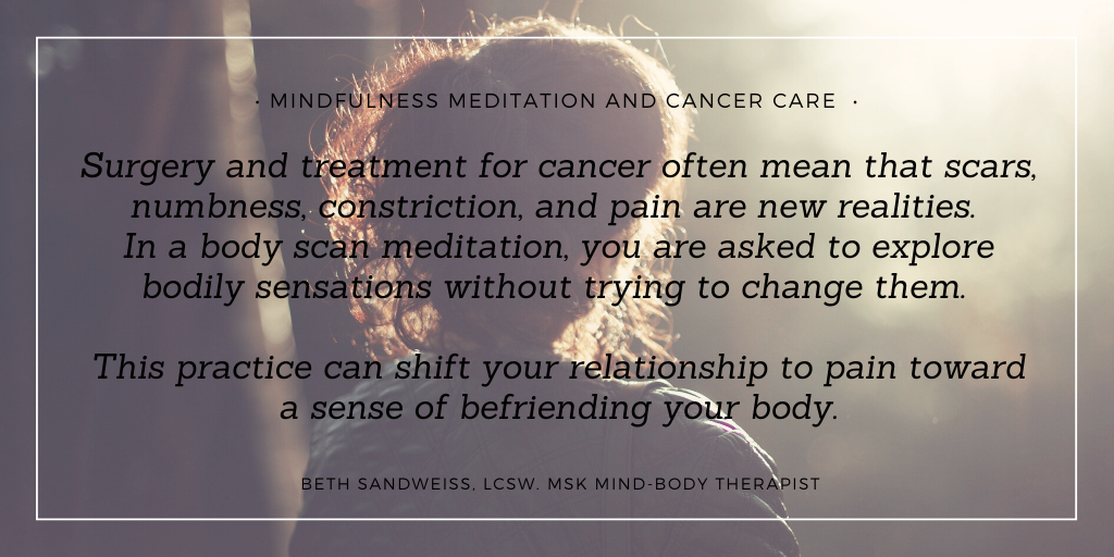 MSK_Integrative's tweet photo. Mindfulness meditation is a powerful tool people can learn that can help address many challenges they encounter during cancer treatment and through survivorship. 
Our next online series starts this Sunday, July 19th. Register here: https://t.co/6YI2XPmkU7 https://t.co/x5G8QJNG1w