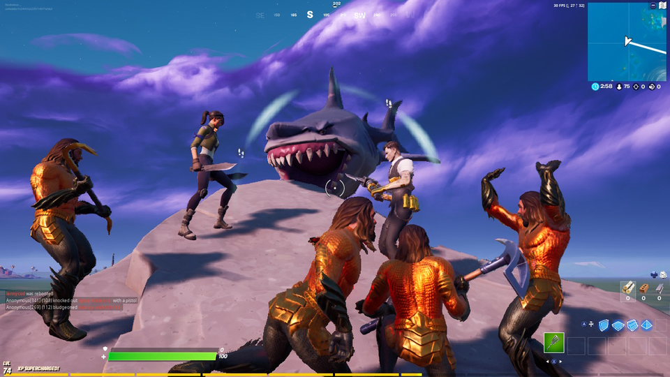 FortniteDailyC's tweet photo. Was doing a challenge and a shark tried to get us all... https://t.co/5cqsIP6PoH