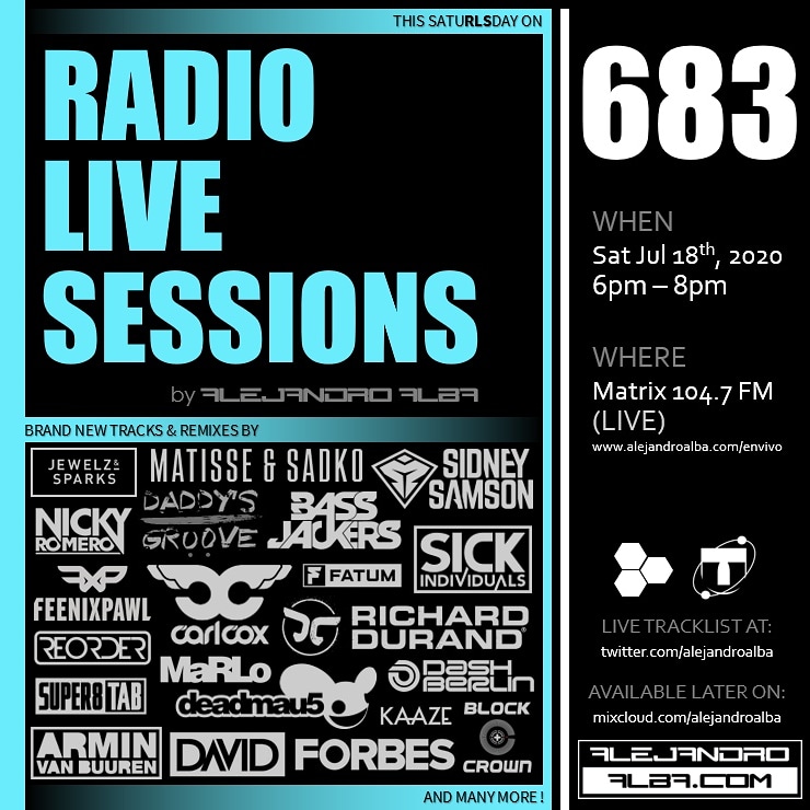 AlejandroAlba's tweet photo. RADIO LIVE SESSIONS 683. This #satuRLSday on #RLS683: Brand new tracks and remixes from the best Dj's of the world! #edm #radioshow #dance #techno #house #techhouse #deephouse #basshouse #futurehouse #bigroom #electrohouse #complextro #progressivehouse #trance #psytrance https://t.co/DFn4puzBXZ