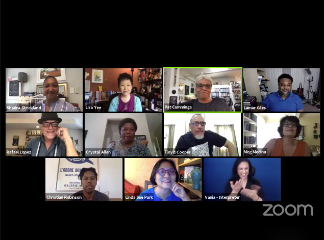 scbwi's tweet photo. *oh hey, legendary children's book creators, casually staring at me from my computer screen. Anyone else fan-girling?? 🤩 #SticksStonesSCBWI https://t.co/q8PBeEqtJf