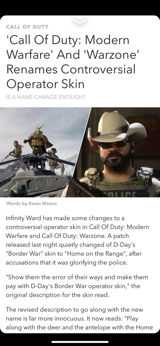 cmabrymusic's tweet photo. @InfinityWard  this PC business is gettin a little bit out of hand don’t ya think? After all. You build a game platform based solely on glorifying death.   Maybe it’s time to find a game that sticks to its guns.  Pun intended.  #infinitywardsucks https://t.co/1SJN6e6ZXK