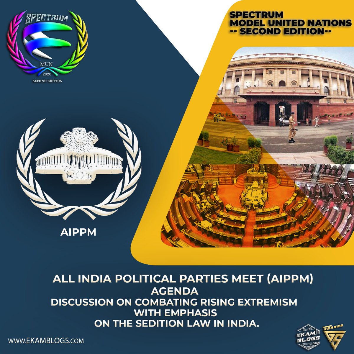 MunSpectrum's tweet image. Releasing the agendas for Spectrum Online Mun 2.0 
1. United Nations General Assembly
2. United Nation Commission On The Status Of Women
3. United Human Right Council
4. All India Political Parties Meet