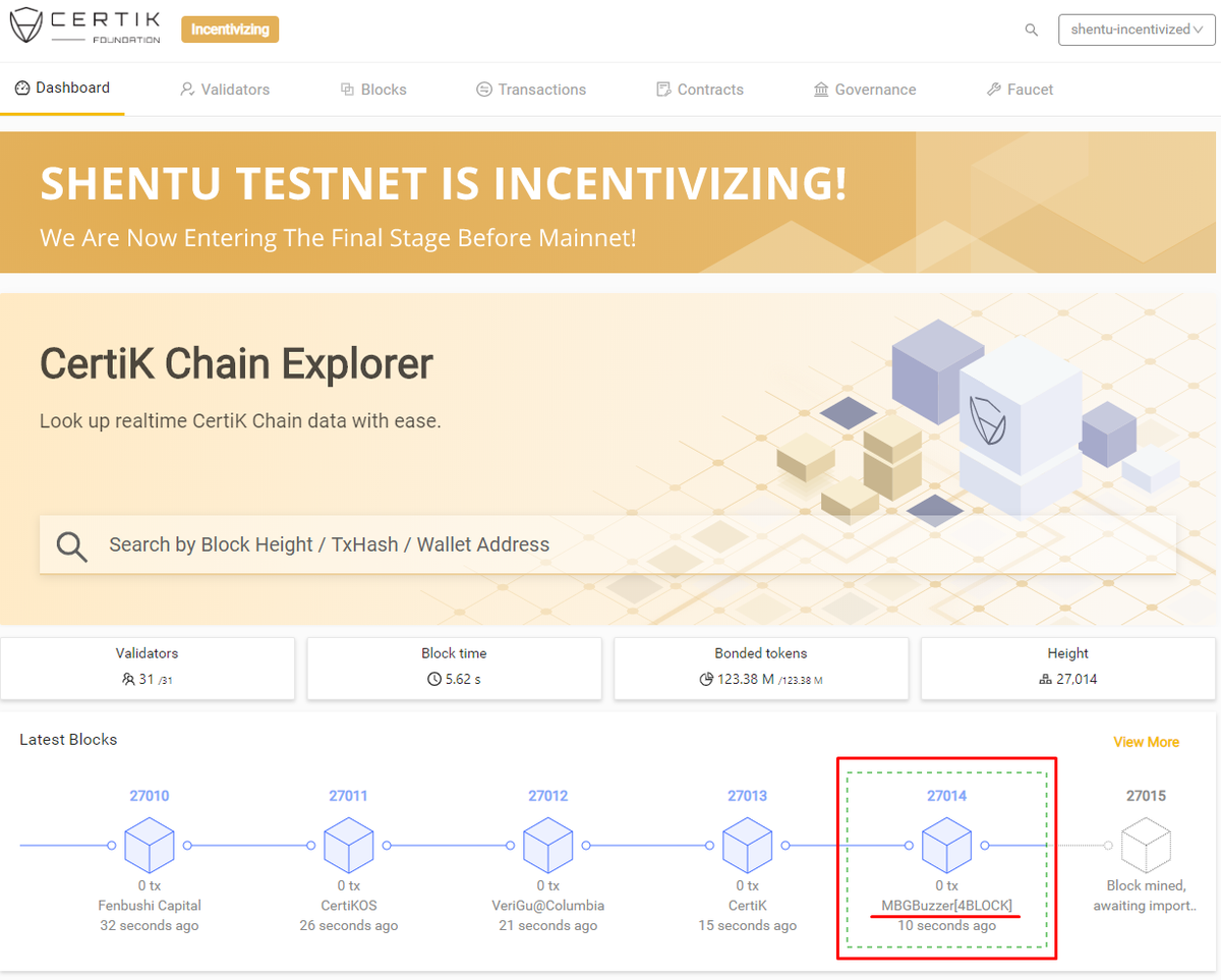 MBGBuzzer's tweet photo. @certikorg
The Shentu #IncentivizedTestnet is now LIVE with a 1M $CTK Giveaway!

@MBGBuzzer from #4BlockStakingTeam already join on this party 🥳🥳🥳

More details you can find here: https://t.co/qY8E5i8QAu
#Blockchain #Security #SmartContracts https://t.co/HWGn4gjE6O