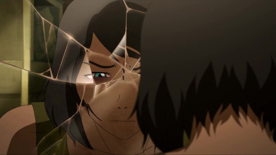 and for those three years, korra struggles with ptsd- something that is a real, crippling issue. and here is is shown as serious, & the creators show just how much struggle & strife korra has to go through. it’s here we get a glimpse of just how strong korra truly is.