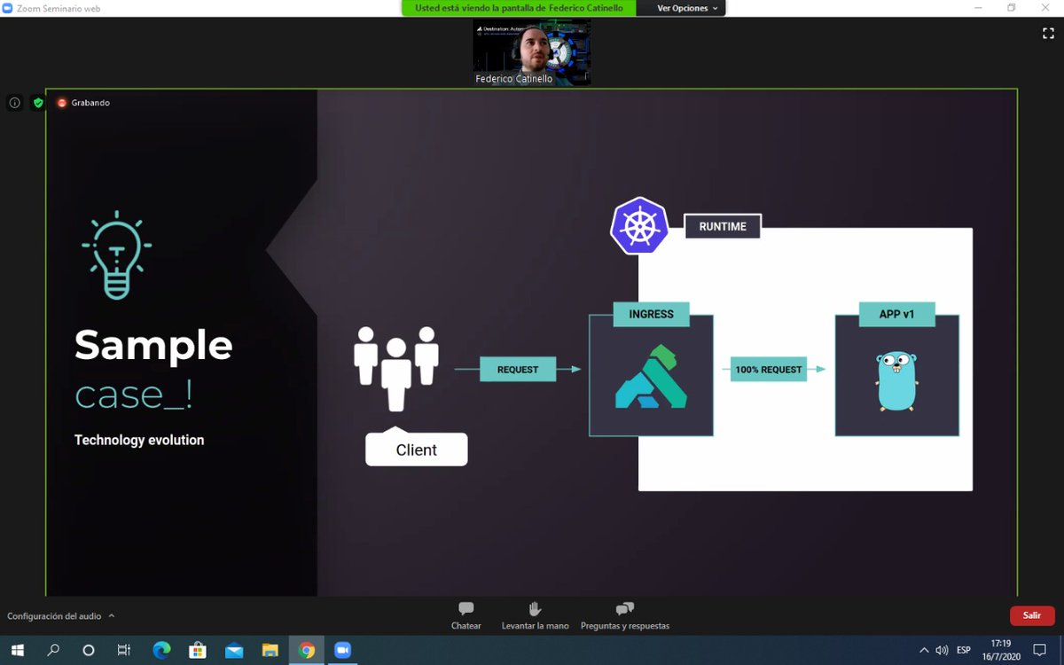 Ingenia_la's tweet image. @cantifede  presenta un ejemplo de como funciona el Canary Deployment #Automate2020 #IngeniaEnKong