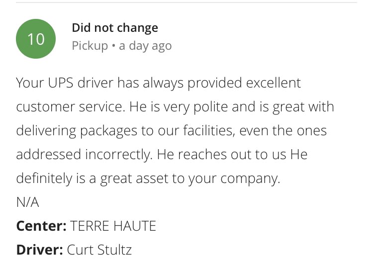 Perfect 10 service from Curt Stultz.  #ThanksForDelivering