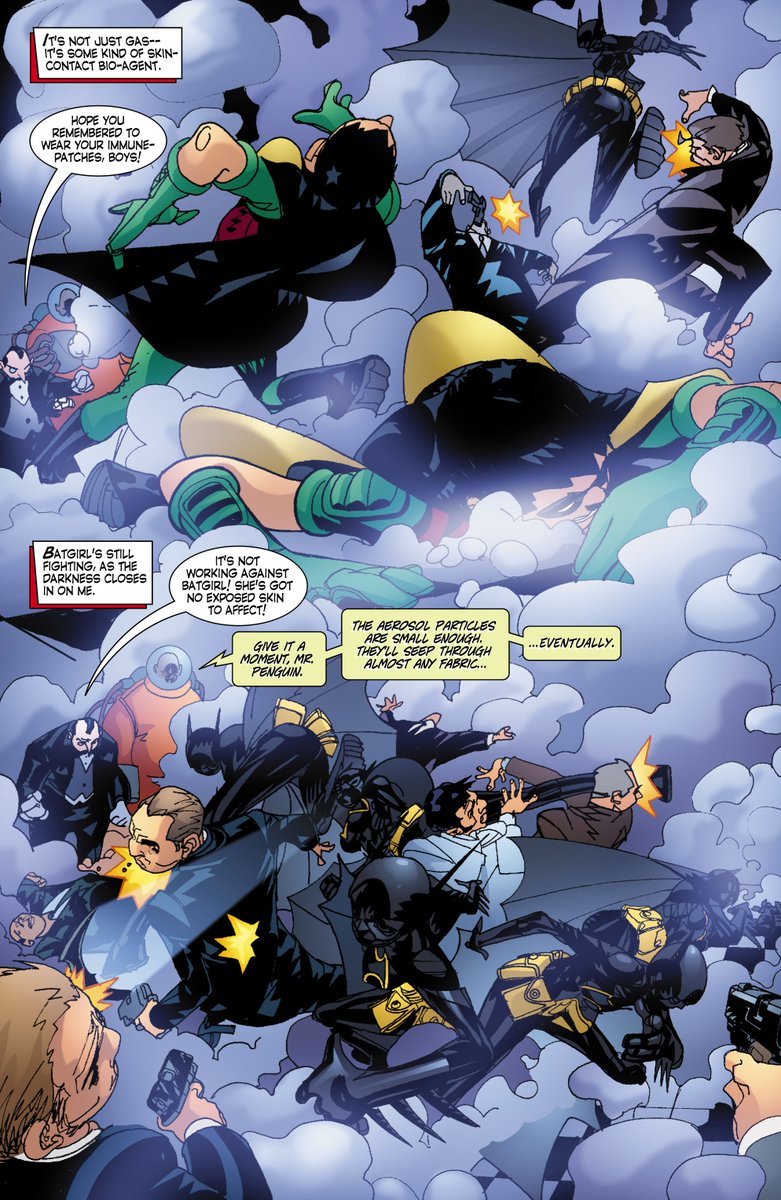 But pure skill can't help them alone, and eventually, the numbers/dirty tricks (i.e. Penguin using a gas goon to fill the room with gas) finally subdues both. But at the very least this is a worthy way of jobbing. Taking A TON of foes down before going down herself.