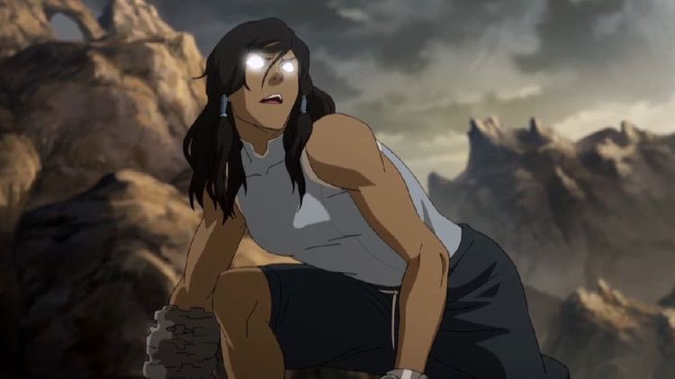 her power in these scenes is entirely her- and yet she still manages to fight zaheer, cut mountains in half and fly through the air while on the brink of death- something that should’ve been impossible. well, not for korra.