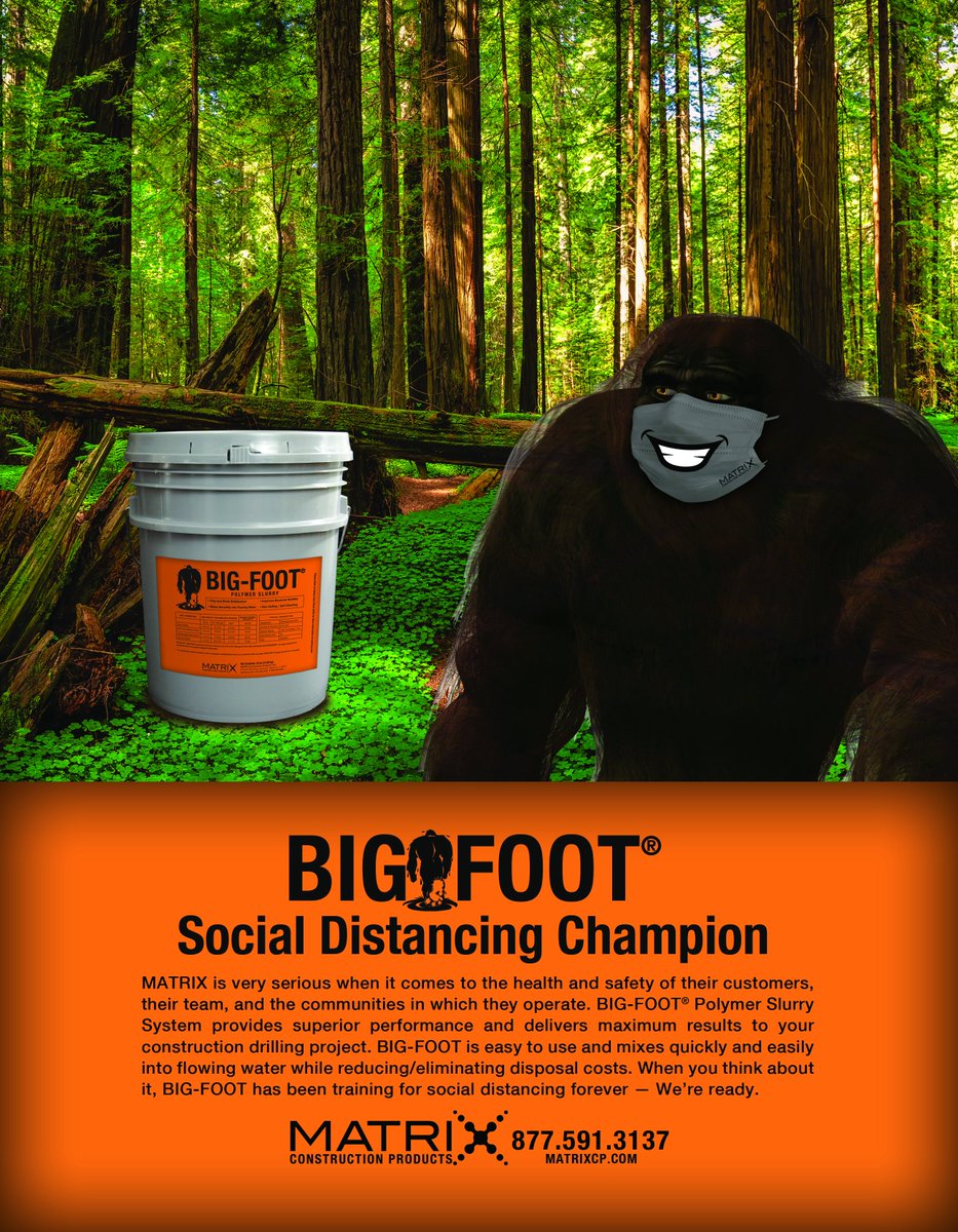 Social Distancing? No problem. When you think about it, BIG-FOOT has been training for social distancing forever- We're ready.