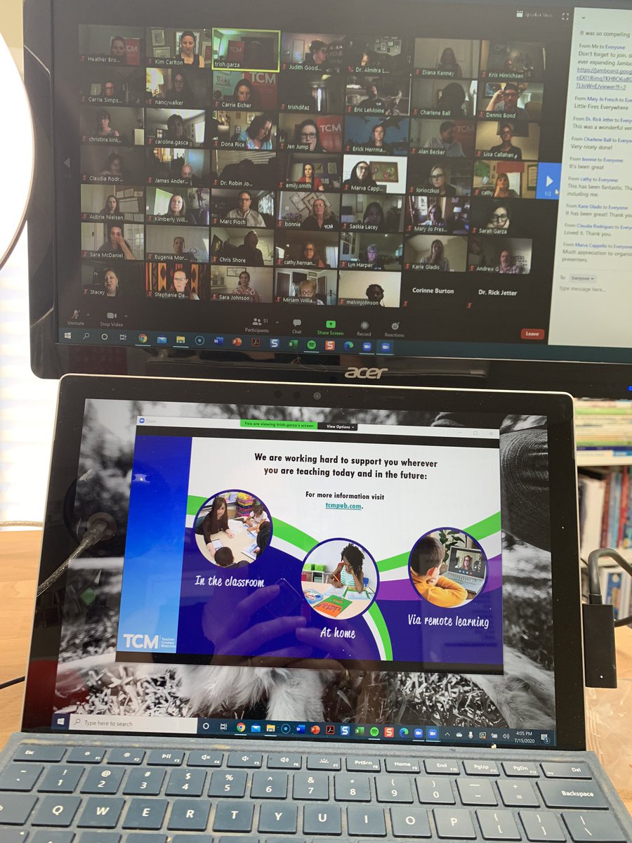 MsCarltonsclass's tweet photo. What a fantastic day seeing friends and colleagues from all over the country at our TCM Virtual Presenter Conference! Such a wonderful way to stay flexible as we look ahead and prepare #virtuallearning for students and teachers all over the county. #liberatethestrategies @tcmpub https://t.co/x8T1ss0I6O