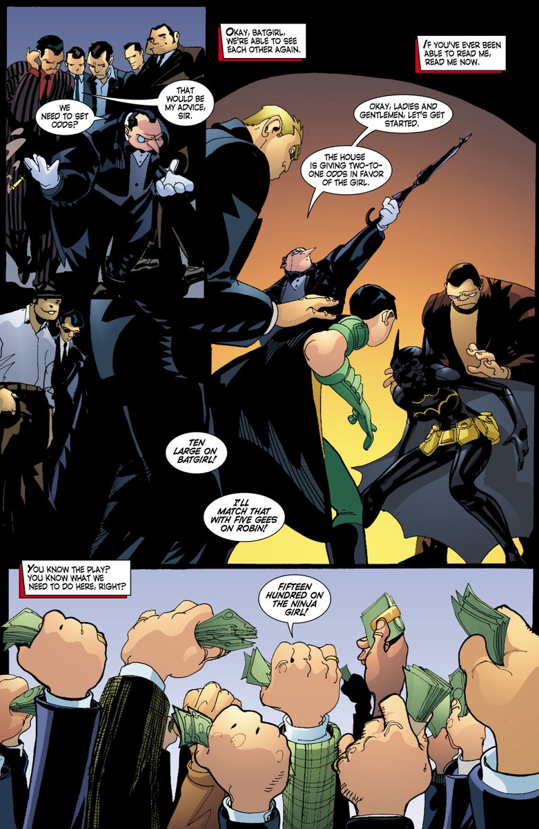 Well, this is a crossover and comic rules dictate the two sides must have a tussle because these are the crossover rules. Even if they are friends. Least all the mobsters know who to bet on in this. Sorry Tim...