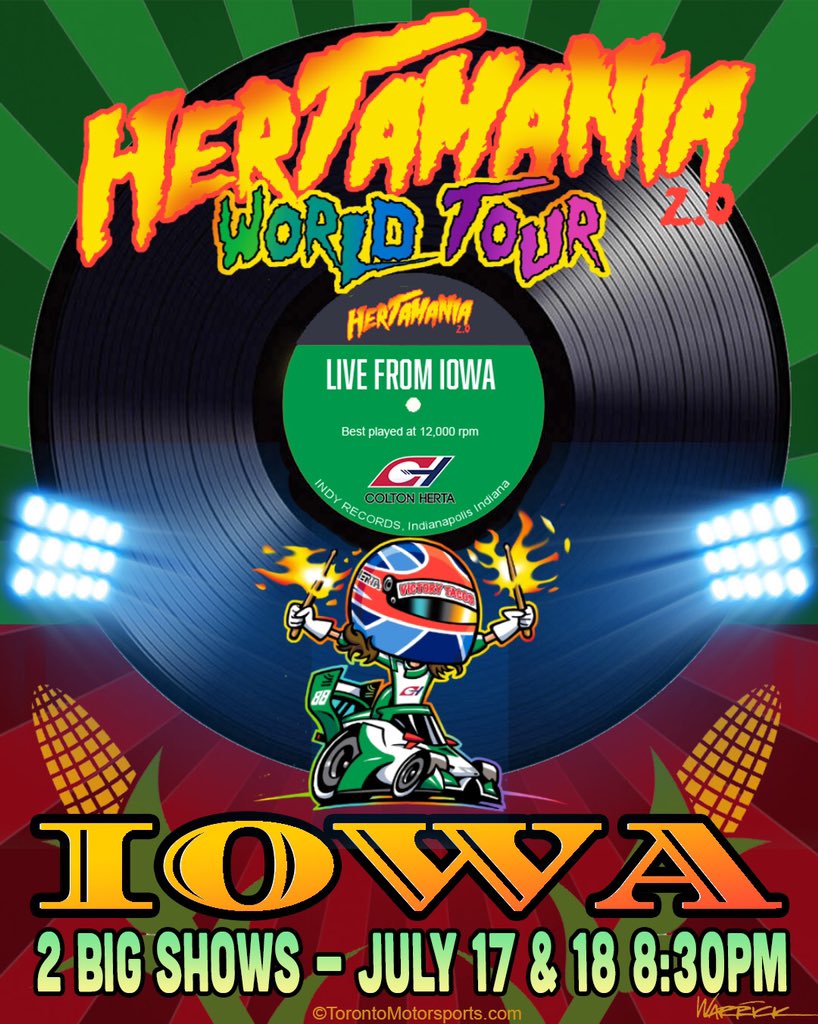 ColtonHerta's tweet photo. Doubleheader time! Heading to @iowaspeedway now #AllAndretti // #PoweredByHonda // #ShiftGreen // #TacoTime https://t.co/9Y7i2nBy8v