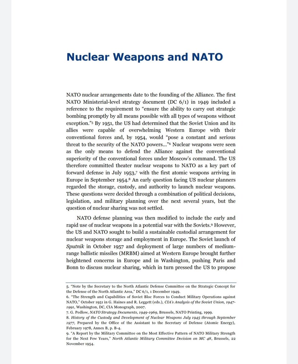 10/58So what if Goodpaster hadn't gambled his odds? Well, nuclear was NATO's PRIMARY mode of retaliation in such an event. How much was there, I don't know, but both W. German and British sites were fusion-ready at the time. Draw your own inferences. https://www.ifri.org/en/publications/etudes-de-lifri/proliferation-papers/npt-and-origins-natos-nuclear-sharing-arrangements