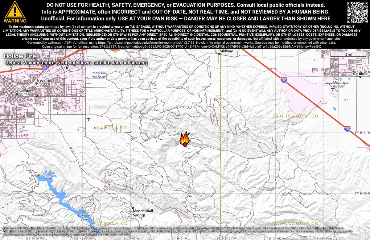 CaliFireBot's tweet photo. #HollowFire 🔥 unofficial, automated update.
~9mi SSW of Mountain House, CA. ⚠️ DO NOT USE FOR SAFETY PURPOSES - See officials instead. May be incorrect; disclaimers in images.
https://t.co/qhJWHRn6Ng https://t.co/jxQOwsOFeJ