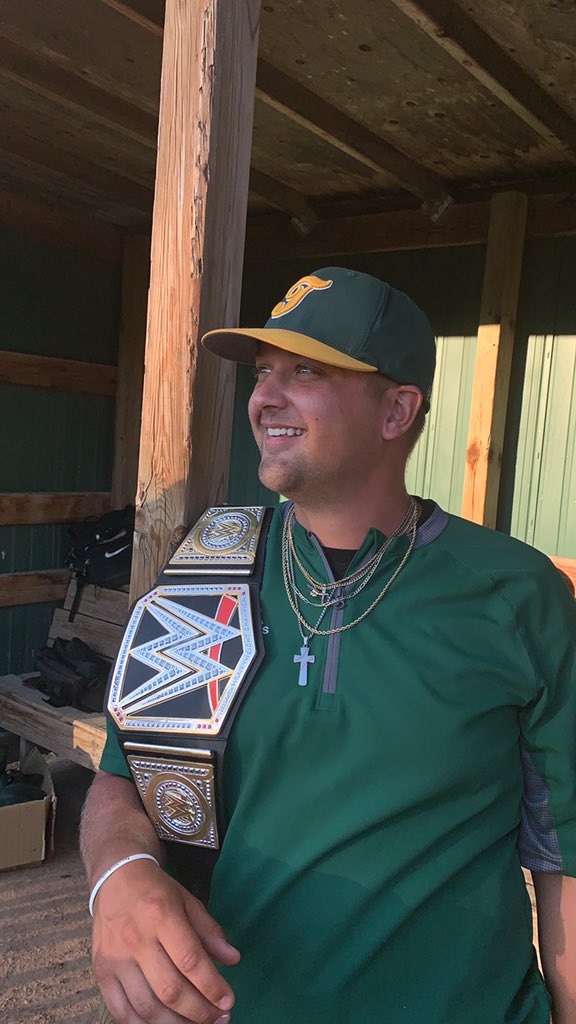 Lost a tough one on the road to a good Hatton/Northwood Honey Badger team. Nevertheless, asst. coach Tom (<a href="/TomNistler/">Tom Nistler</a>) has some drip. 💧 we’ll be back in action Monday at Park River. #doitright #drippy