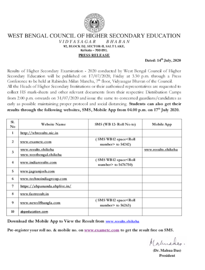 zedonlinedotin's tweet photo. #WestBengal #hscresults2020  to be declared to day at 3:30 pm.
Best of Luck to all students. https://t.co/lE0JmQ0Akm